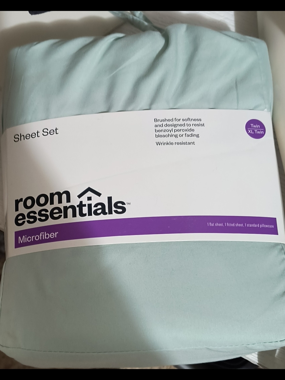 Room Essentials Microfiber Sheet Set in Aqua Green - Twin XL